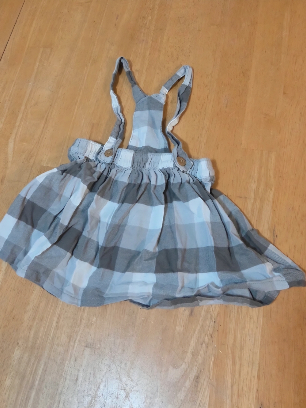 Carter's Gray and White Plaid Suspender Dress